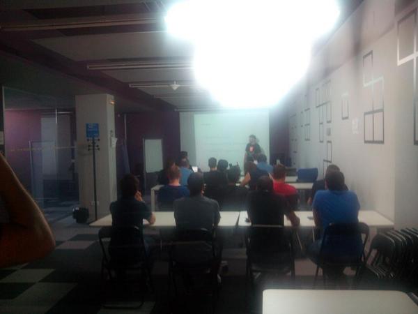 javiyuca's tweet image. @jorgedelcasar con @gdgmadrid en @MadridEmprende #madridonrails, buena forma de terminar julio