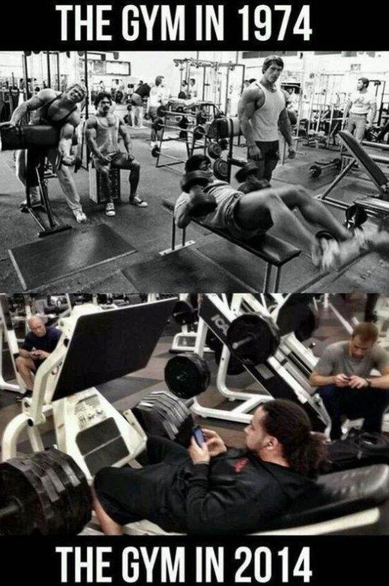 Men's Humor on Twitter: "The gym: Then and Now. http://t.co/mXLTKcvLTN"