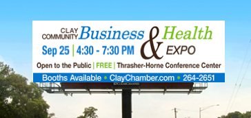 ClearlyJax's tweet photo. Clay County Chamber is hosting Clay Community Business &amp; Health Expo on 9/25! The event is free to attend! http://t.co/8cC6AC2l8p