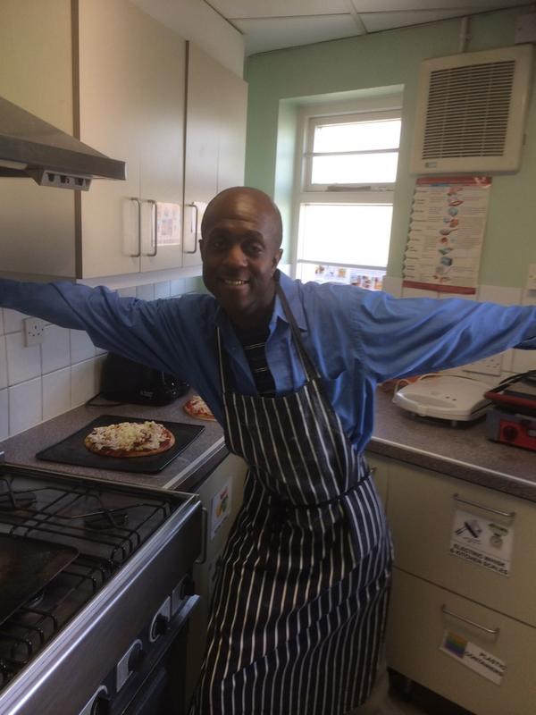 BridgeBalham's tweet image. Matthew just loves to cook #pizza