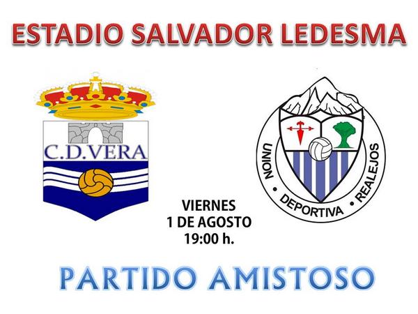 Partido de pre-temporada de @udrealejos en el Salvador Ledesma, Viernes 1 de Agosto a 19:00 h. con <a href="/CDVeratenerife/">CD Vera</a>