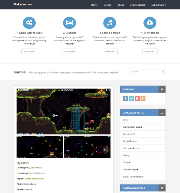 PixelProspector's tweet photo. "MakeGames." (updated)
-> showcase of game making tools + games that were made with them
http://t.co/vDBIN4eC2M http://t.co/ZXiJHJo728