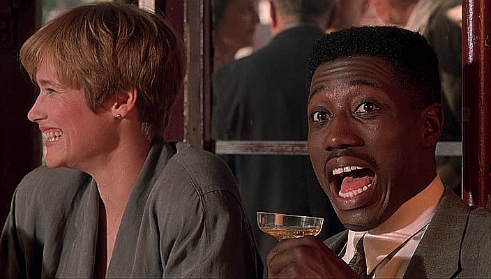 Time to wish a happy birthday to Wesley Snipes! Here he is raising a glass for the occasion in King of New York. 