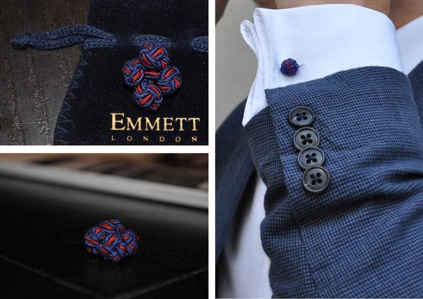 EmmettLondon's tweet image. Sometimes the #doublecuff is necessary, but cufflinks needn’t be. Lighten the load with a pair of vivid silk knots