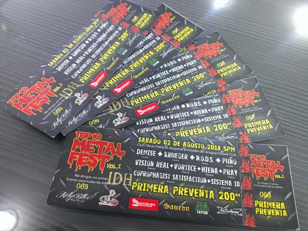 No olvides comprar tu entrada al Top10MetalFest Vol 1. En los puntos de venta! Queda poco para el gran evento!