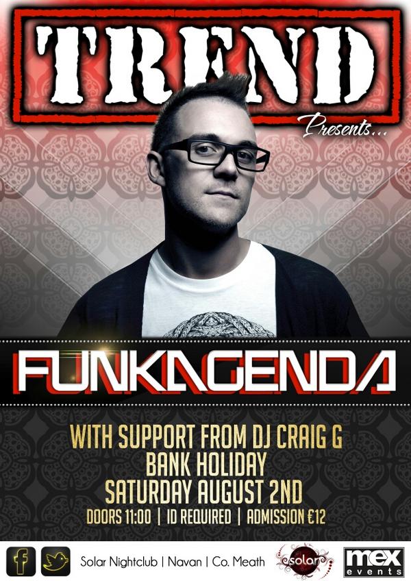 SolarNavan's tweet photo. Two more sleeps and counting to.. FUNKAGENDA @Funkagenda live in Navan Doors 11pm Members €2 off entry. #trend #solar http://t.co/plDinLGnp9