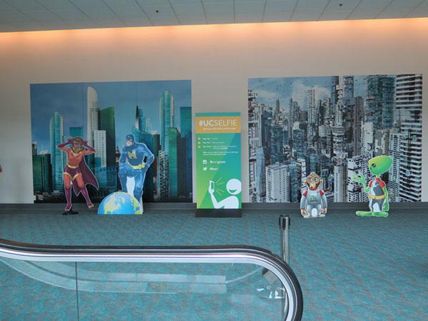 We did a variety of pieces for <a href="/EsriUC/">Esri User Conference</a> including Clear Static Clings, Floor Graphics, Standees, &amp; Fabric Column Wraps
