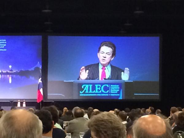 SenBryanHughes's tweet photo. "The dream in America has always been to make the poor rich-not to make the rich poor."Art Laffer at #ALEC41 http://t.co/1t4Kn3bT79