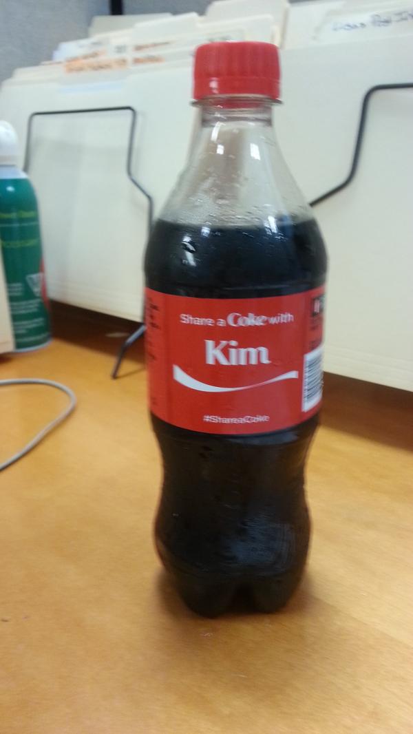 kfeit89's tweet photo. My new co worker Ashlee got me one with my name on it... I love it ! #ShareaCoke http://t.co/YyUeMZOMrH