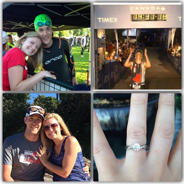 lkierven's tweet photo. Sunday I cheered @ReidKimmett over the @ironmancanada finish line as an ironGF - on Mon he made me his IronFiancee :) http://t.co/Z56ZBhgXpL