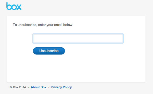 hangal's tweet image. Come on #BoxNet. Heard of single click unsubscribe?