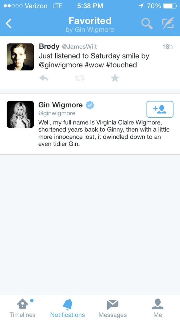 JamesWilt's tweet photo. Omg!! She favorited my tweet http://t.co/ecyL95JqFt