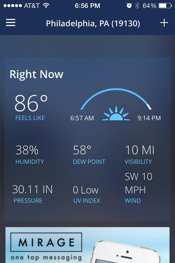 mikepio's tweet image. What&apos;s wrong with this picture? @weatherchannel #philly #programmingerror