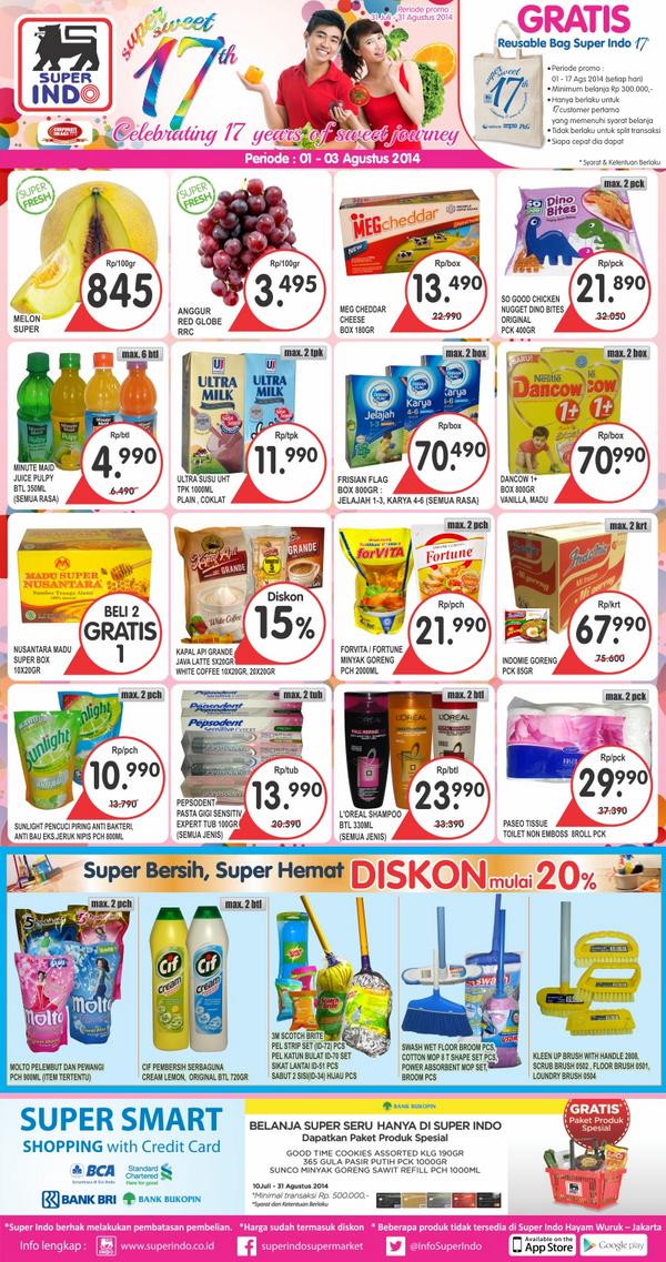 InfoSuperIndo's tweet photo. Selamat pagi, SIS! Berikut promo koran Kompas (edisi 1-3Agustus 2014). Happy shopping! Info: http://t.co/vIZrNG5s54 http://t.co/c6yeKYQ4ox