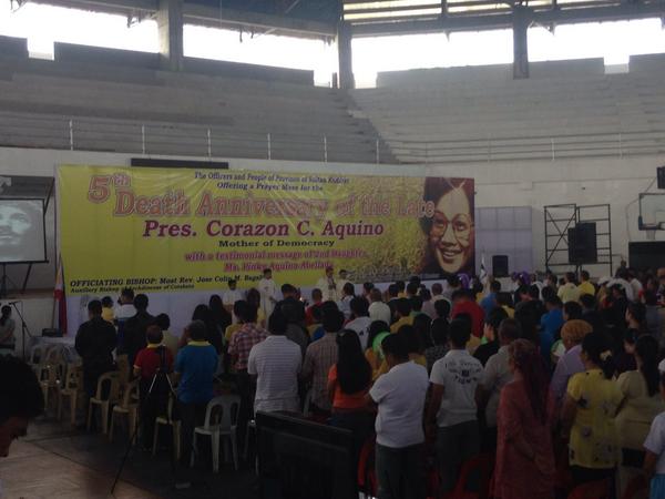 12003Aj's tweet photo. SKPPO pers joins 5th Death Anniv of the late Pres Corazon C Aquino @ Capitol gym, Isulan, SK http://t.co/5dWRwXnod0