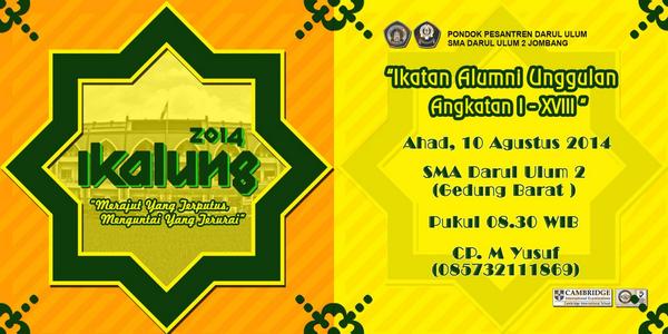 aghnesi_'s tweet photo. @div15ion Reuni Akbar IKALUNG 2014 | Ahad, 10 Agustus 2014 | Gedung Barat SMA DU2 | Karena kita adalah keluarga.. http://t.co/RvLqyX7AW0