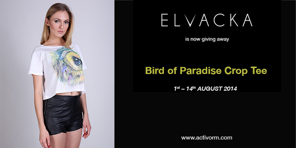 Bird of Paradise Crop Tee dari <a href="/elvacka/">Elvacka</a> terbuat dari 100% katun yang bisa kamu menangkan hanya di <a href="/Activorm/">Activorm</a> #Project