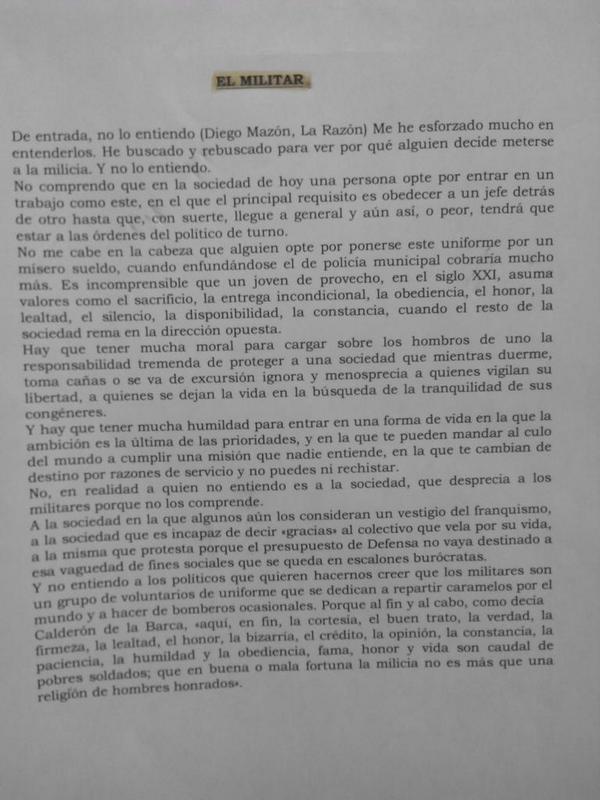 ALPHAMILITAR's tweet photo. La milicia no es más que una religión de hombres honrados http://t.co/lZwM4Gmdwf
