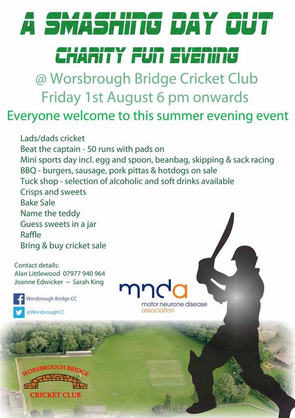 Charity fun evening tonight down at The Park Road ground in aid of Motor Neurone Disease.