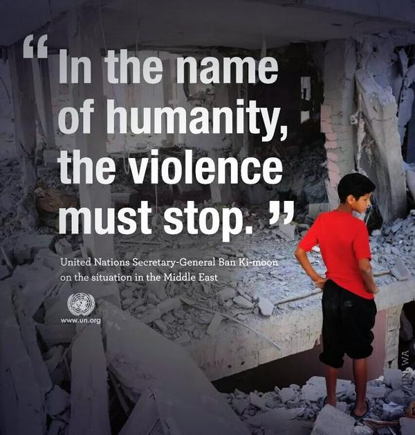 ShieldForPeace's tweet image. Ban Ki-moon - In the name of humanity, the violence must stop. #savedonbaspeople #SaveGaza #SavePalestine