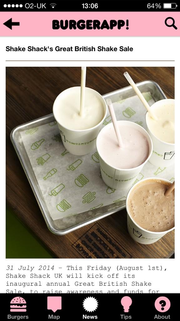 IN APP NEWS: @shakeshackUK kicks off its inaugural annual #GreatBritishShakeSale today to raise money for @ACF_UK