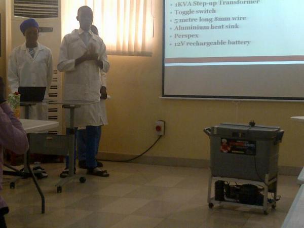 InnovateLagos's tweet photo. Second Group from Epetedo Senior School present a model of their rechargable refrigerator #ideaslagos finals http://t.co/EbFxZReHTT