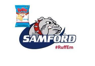 ruff_em's tweet image. Ruffles really committed to tasteful sponsorship program for @samford_sports. Can you see the subtle changes? #RuffEm