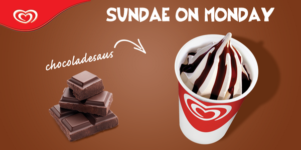 OLASWIRL's tweet photo. Sweet like chocolate! Vandaag haal je een Sundae voor maar 1,25. Met wie deel jij het allerliefst je Sundae? http://t.co/EpEaXOoCBD