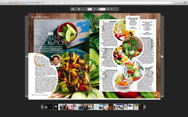 aartivirani's tweet photo. I asked @ChefJFraser how to revamp homemade salads in the Aug issue of @VOGUEIndia - preview here! #TheWellnessIssue http://t.co/uyDP30IoYM