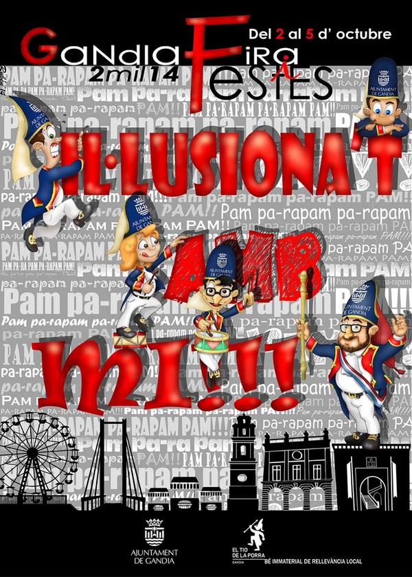El Tio de la Porra contagia la seua il·lusió amb el cartell de la Fira i Festes 2014 ow.ly/zPKIe