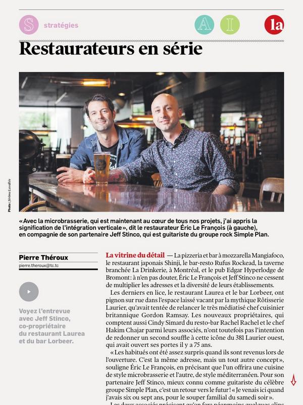 jeffstinco's tweet image. Article sur mes activités d'affaires en marge de Simple Plan dans  @la_lesaffaires #entrepreneur #montreal