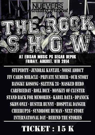 THE ROCK SHOW | Edisan Music Depok | 08 Agustus 2014 | HTM 15K | Cc: <a href="/maskedhero_rawk/">MASKED HERO</a> <a href="/BangkuKosong_PR/">Bangku Kosong ™</a> <a href="/SLETINK28/">Sletink 28</a>