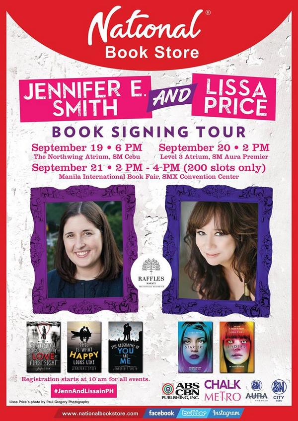 StartersPH's tweet image. #JennAndLissainPH September
19 - SM Cebu
20 - SM Aura
21 - MIBF
TYSM @nbsalert! @Lissa_Price @JenESmithPH @JenESmith