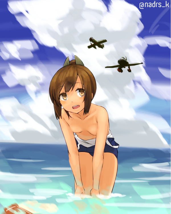 艦これ「しおい、夏の日。 #艦これ版深夜の真剣お絵描き60分一本勝負 」|なずなっくのイラスト