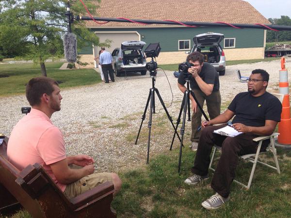 EXPVideo's tweet image. Former client, Anthony, telling his story to our crew about how @NurenbergParis helped him after his accident.