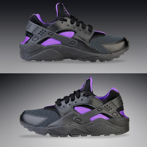 black and purple huaraches