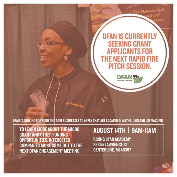 DFANDetroit's tweet image. Seeking grant applicants from food and agri businesses located in Wayne, Oakland, or Macomb. If interested, see link