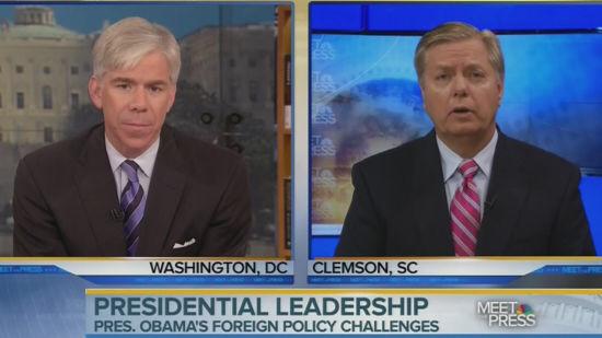 Politics_PR's tweet photo. Lindsey Graham Blames Obama For Every Problem On Earth While David Gregory Nods http://t.co/DYTU3tTZxp  #p2 #tcot http://t.co/r27pdc1V4L