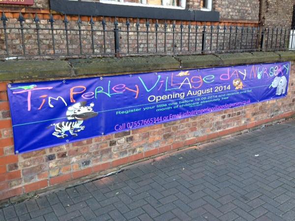 AltSignGraphics's tweet image. Digital Print Banner for Timperley Village Day Nursery - Opening in August!