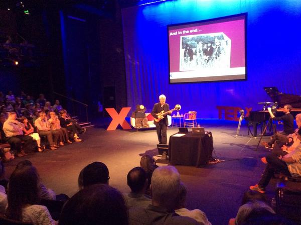 CityTribune's tweet photo. @MikeSouthon ends @TEDxLiverpool with an air guitar solo of The End by The Beatles! #IFB2014 @LivEveryPlay #TEDxLIV http://t.co/X2wC0KZCn7