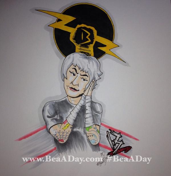 mikd33's tweet image. @CMPunk CM Punk + Bea Arthur = Bea.M. Punk from my Bea Arthur art project #BeaADay