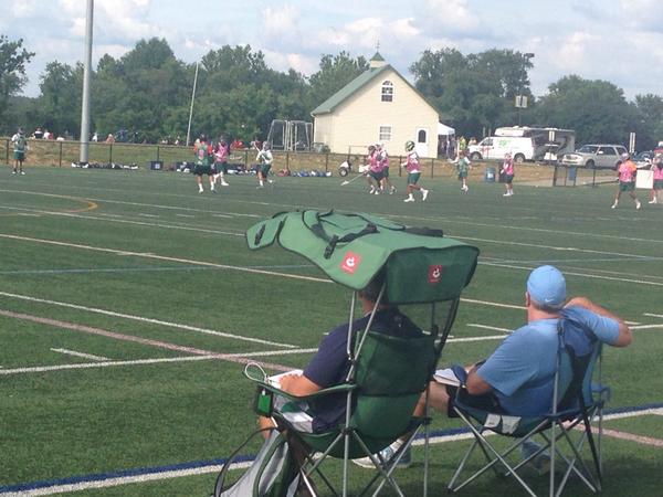 Team302Lacrosse's tweet photo. My man Will Niebrzydowski @FLGin3D 2018 allstar game being watched by UNC coaching staff  coach Breschi &amp; Metzbower http://t.co/FJJswwWP0L