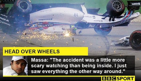 .<a href="/MassaFelipe19/">Felipe Massa</a> blames Kevin Magnussen for 'scary' crash at the #GermanGP  bbc.in/1yMklcw
