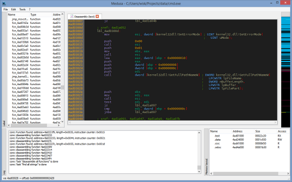 medusa_disasm's tweet image. using both #clang (thx @jonathansalwan) and #dumpbin, now medusa supports 5444 funcs from windows.h