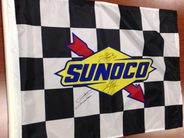 RETWEET to WIN this @SunocoRacing flag signed by the @NASCAR_NNS drivers @chaseelliott, @Tbayne21 & @KyleLarsonRacin!