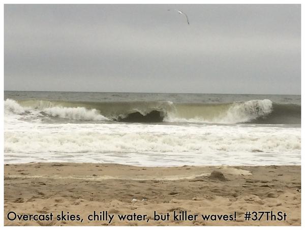 NJFoodies's tweet photo. Terrible beach day, but an amazing board day!  People are tearing it up out there in the w... http://t.co/Bwi2DgtbQo http://t.co/HHpK9t2dcr