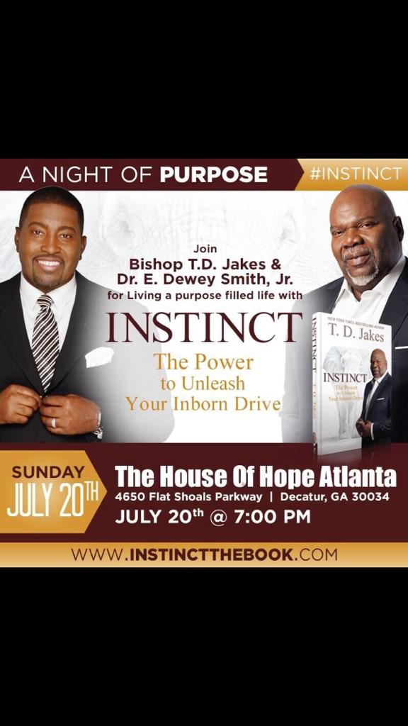 Joy105com's tweet photo. Atlanta, it's a night of purpose with @BishopJakes starts promptly at 7pm not a normal service! @edeweysmith @HOHATL http://t.co/IDq8NRqkVI