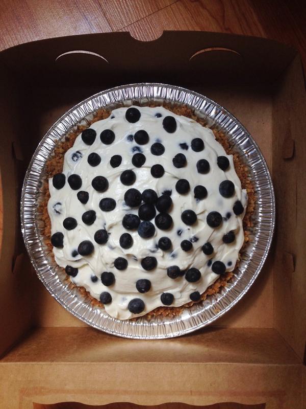 swamprabbitcafe's tweet photo. Baker Annie made more of our famous Blueberry Cream Pie! #glutenfree #pecancrust #localblueberries #eatTHATgreenville http://t.co/ucucVIVcPN