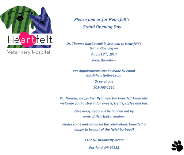 Doors at <a href="/HeartfeltVet/">Heartfelt Veterinary</a> open August 2nd! #13DaysandCounting
#PortlandsNextVeterinaryHospital
 #comeandsee