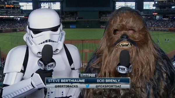 Cut4's tweet photo. VIDEO: The @Dbacks host Star Wars Day at Chase Field: http://t.co/bpGfNfJonO http://t.co/4POgtt4KZu